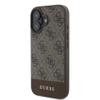 GUESS futerał do IPHONE 16 GUHCP16SG4GLBR (PC/TPU 4G PU Bottom Stripe) brązowy
