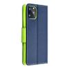 Etui z klapką na iPhone 17 AIR Fancy Book granatowo-limonkowe