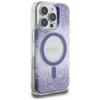 GUESS futerał do IPHONE 16 Pro kompatybilny z MagSafe GUHMP16LRGRGEU (Resin Bottom Glitter) fioletowy