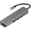 Adapter HUB 5w1 USB C ART OEM-C15-1 srebrny