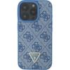 GUESS futerał do IPHONE 16 GUHCP16SP4TDPB (PU Leather 4G Triangle Strass) niebieski