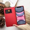 Etui z klapką na iPhone 17 Luna Book Carbon czerwone
