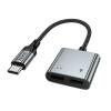 Adapter AUX USB C do 2x USB C max 10W Hoco UPA34A szary