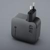Ładowarka sieciowa do telefonu Forcell F-Energy GaN USB C + zwijany kabel USB C PD QC4.0 3A 45W VT-R5 szara