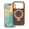 Etui na iPhone 16 Quartz Circle Stand Mag Cover brązowe