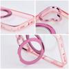 Etui na iPhone 16 PRO Frame Circle Stand zgodne z MagSafe różowe