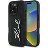 KARL LAGERFELD futerał do IPHONE 16 Pro KLHCP16LPGPVKSK (Grained PU Cardslot Metal Signature) czarny