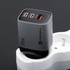 Ładowarka sieciowa do telefonu Forcell F-Energy GaN III 2 x USB C + USB A QC4.0 3,45A PD 70W SAM SFC2.0 z wyświetlaczem LCD VT-37 szara