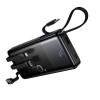 Powerbank 10000 mAh QC PD 2A 22,5W z wbudowanymi kablami USB A + USB C + Lightning + Micro USB Hoco J156 czarny