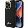 GUESS futerał do IPHONE 15 Pro GUHCP15LSMBSLK (Silicone Script Metal Logo & Frame) czarny