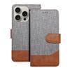 Etui z klapką na iPhone 16 PRO Jeans Book szare