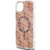 GUESS futerał do IPHONE 15 kompatybilny z MagSafe GUHMP15SHGCUSTGW (IML GCUBE) brązowy