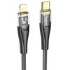 Kabel USB C do Lightning Hoco PD 27W 1,2 m U121 czarny transparentny