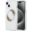 GUESS futerał do IPHONE 15 kompatybilny z MagSafe GUHMP15SHFWFCT (Flowers Wreath) transparentny