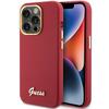 GUESS futerał do IPHONE 15 Pro GUHCP15LSMBSLM (Silicone Script Metal Logo & Frame) magenta