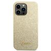 GUESS futerał do IPHONE 14 Pro Max GUHCP14XHGGSHD (Glitter Flakes Script Metal Logo) złoty