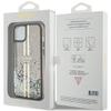 GUESS futerał do IPHONE 15 GUHCP15SLFCSEGK (Liquid Glitter Gold Stripes) czarny