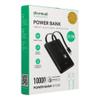 Powerbank PD3.0 3A 22,5W 10000 mAh z wbudowanymi kablami USB C / Lightning Charmast W1202 czarny 0INT