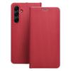 Etui z klapką na Samsung A55 5G Luna Book Carbon czerwone