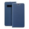 Etui z klapką na Samsung S10 Luna Book Carbon niebieskie