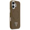 GUESS futerał do IPHONE 17 kompatybilny z MagSafe GUHMP17SPSDTSCMW (PU W/ Triangle Logo) brązowy