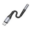 Adapter AUX Jack 3,5 mm do USB C Hoco LS33 szary