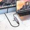 Adapter HUB 5w1 (HDTV+USB 3.0+USB 2.0 x 2+PD) USB-C Hoco HB27 szary