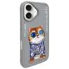 NIMMY futerał GLASSES COOL CAT do IPHONE 16 szary