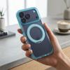 Etui na iPhone 18 Pro / 17 Pro Frame Circle Stand zgodne z MagSafe jasnoniebieskie