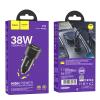 Ładowarka samochodowa Hoco USB A + USB C QC PD 38W Z52 transparentny czarny