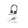 Słuchawki przewodowe nauszne Jack 3,5 mm / USB A Poly Blackwire C3325 czarne
