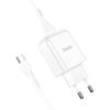 Ładowarka sieciowa do telefonu Hoco USB A 2A 10W + kabel USB A do USB C N2 biała