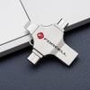 Pendrive 32GB USB 3.2 Gen 1 (USB A / USB C / Lightning / Micro USB) Forcell F-Data Metal Quad srebrny