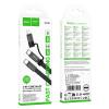 Kabel USB C do USB C/iP Hoco 3A 60W płaski 1 m X125 czarny