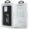 KARL LAGERFELD futerał do IPHONE 16 Pro KLHCP16LPGPVKSK (Grained PU Cardslot Metal Signature) czarny