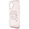 KARL LAGERFELD futerał do IPHONE 16 KLHCP16SHKHDCELP (IML Rhinestones S K Head) różowy