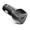Ładowarka samochodowa Forcell F-Energy Carbon USB C QC3.0 PD 3A 20W + kabel USB C do USB C CC50-1C czarna