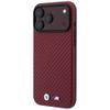 BMW futerał do IPHONE 18 Pro/17 Pro kompatybilny z MagSafe (Carbon Metal Logo) burgundowy