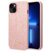 GUESS futerał do IPHONE 14 Plus GUHCP14MHGGSHP (Glitter Flakes Script Metal Logo) różowy