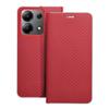 Etui z klapką na Xiaomi Redmi NOTE 13 4G Luna Book Carbon czerwone