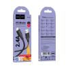 Kabel USB A do Lightning Hoco 2,4A silikonowy 1 m X124 czarny