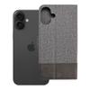 Etui z klapką na iPhone 16 PLUS Gomma Book szare