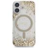 GUESS futerał do IPHONE 16 kompatybilny z MagSafe GUHMP16SRGRGED (Resin Bottom Glitter) złoty