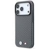 BMW futerał do IPHONE 18 Pro/17 Pro kompatybilny z MagSafe (Carbon Metal Logo) szary
