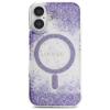 GUESS futerał do IPHONE 16 kompatybilny z MagSafe GUHMP16SRGRGEU (Resin Bottom Glitter) fioletowy