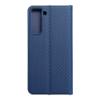 Etui z klapką na Samsung S21 FE Luna Book Carbon niebieskie