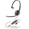 Słuchawki przewodowe nauszne Jack 3,5 mm / USB A Poly Blackwire C3215 czarne