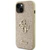 GUESS futerał do IPHONE 15 GUHCP15SHG4SGD (Fixed Glitter Big 4G) złoty