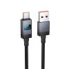 Kabel USB A do USB C Hoco 5A z wyświetlaczem 1 m X118 czarny