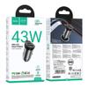 Ładowarka samochodowa Hoco USB A + USB C QC3.0 PD 43W NZ16A szara